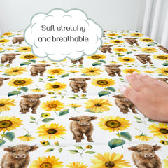 HawSkgFub nursery floral design crib sheet adds playful decor to nursery.