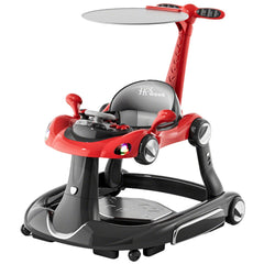 HAWEEK Baby Walker with Wheels front view shows sturdy red frame for confident steps