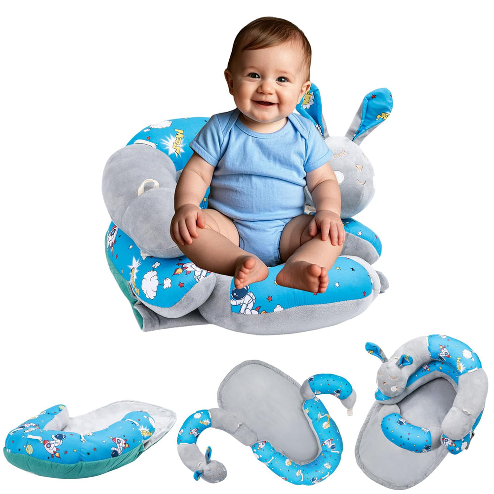 HbJoAixi 2-in-1 tummy time mat on floor for early development and exploration