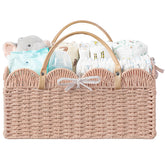 HBlife baby diaper caddy front view with portable handle for on-the-go organization
