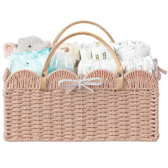 HBlife baby diaper caddy front view with portable handle for on-the-go organization