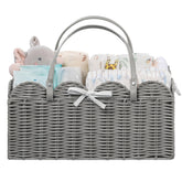 HBlife diaper caddy close-up shows scalloped basket texture for stylish nursery organization.