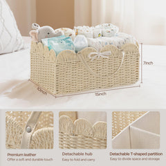 HBlife diaper caddy side view with handles offers portable storage.