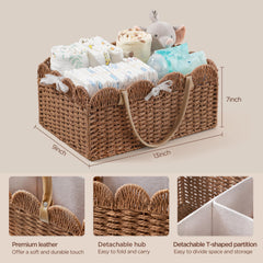 HBlife paper rope nursery basket keeps essentials neatly organized.