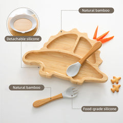 HBM dinosaur divided plate mealtime keeps foods separate for balanced tasting.