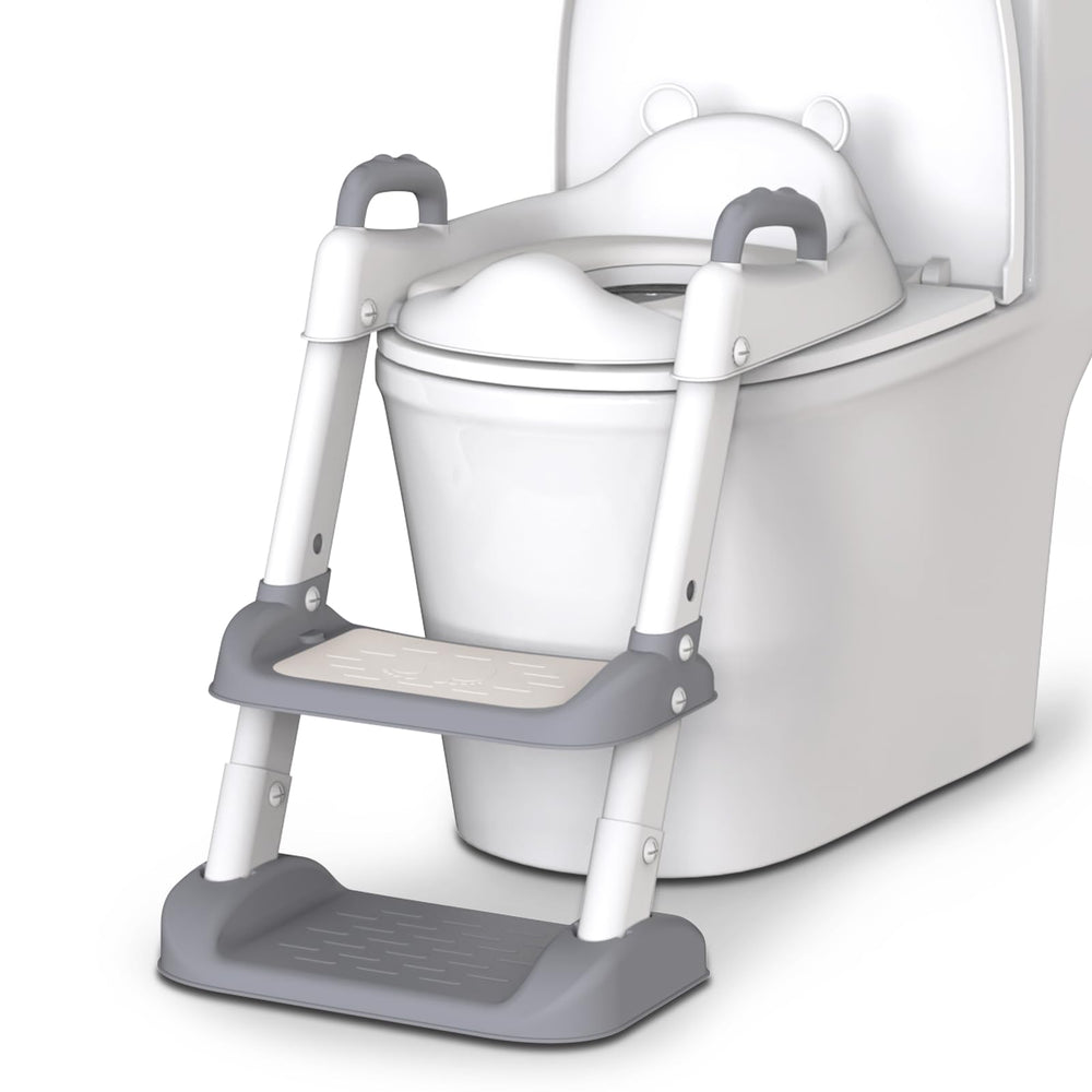 HBTower Potty Seat setup with stairs facilitates easy growth transition for toddlers.
