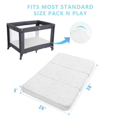 HDJOAPS Pack N Play mattress 38x26 fits standard playards for cozy naps.
