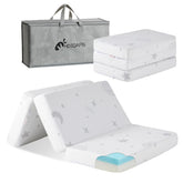 HDJOAPS pack-n-play mattress tri-fold view with travel bag for easy transport