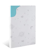HDJOAPS Pack and Play Mattress Pad space-cover closeup promotes soothing, baby-friendly aesthetics