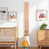 Headwaters Studio wall-mounted wood growth chart close-up grain for natural decor.