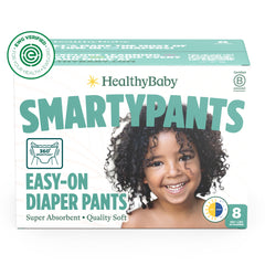 HealthyBaby SmartyPants pull-up diaper with quilted waistband for secure fit and dryness