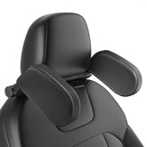 Heapany Roadpal headrest pillow assembly demonstrates secure fit for comfortable car travel