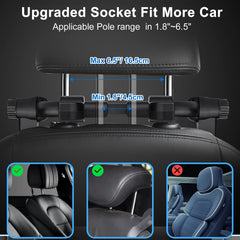 Heapany headrest close-up shows premium leather and memory foam comfort