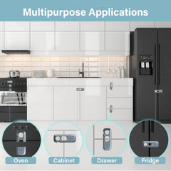 Heart of Tafiti cabinet lock installed in kitchen shows durable, high-adhesion security.