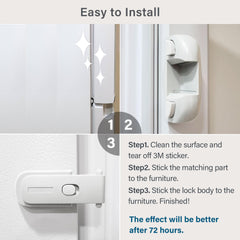 Heart of Tafiti fridge lock on recessed door demonstrates height-adjustable fit for diverse fridges.