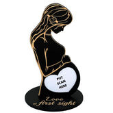 Heart's Sign baby ultrasound frame in black highlights the heart-slot for cherished memories.