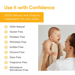 Cradle cap care close-up showing scalp-friendly cleansing by Heaven on Earth.
