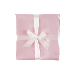 Heavens Cuddles double-sided satin blanket pink folded for cozy snuggle moments