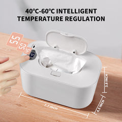 Hebafri baby-wipe-warmer front controls highlight five temperature modes for personalized warmth.