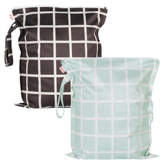 HECCEI Wet Dry Bag Soft Check folded for compact travel organization.
