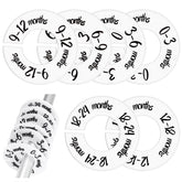 Heclia baby closet dividers 6-pack front view for quick size-based organization in nursery.