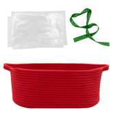 HADEEONG woven basket front view in red, durable cotton rope for versatile storage