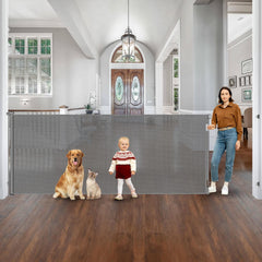 HEELALBABY 48x145 retractable gate extended blocks access while keeping play areas safe.