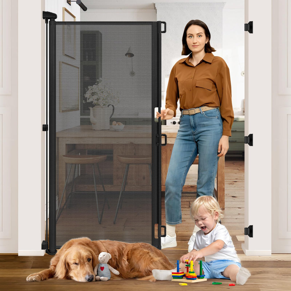 HEELALBABY 65-inch gate in doorway showing tall fit for wide openings