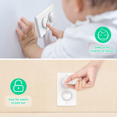 Heelalbaby outlet cover installation diagram showing simple steps
