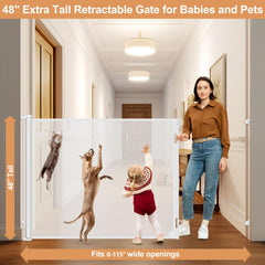 HEELALBABY retractable gate space-saving design folds away when not in use.