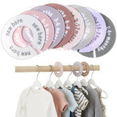 HekouJiub round baby closet divider 8-pack with clear size labels for quick sorting