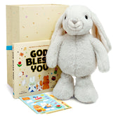 Hello 2 Kids Praise Bunny 11-inch plush for cuddles and bedtime routines.