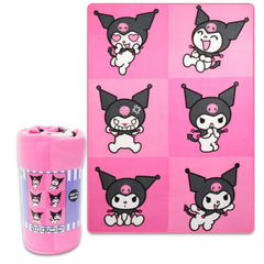 Hello Sanrio Kuromi stickers bundled with the blanket enhance bedroom decor and play.