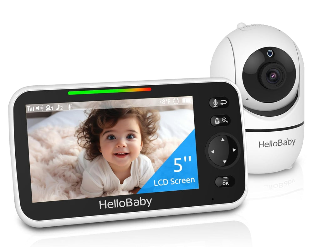 HelloBaby HB6550 5-inch display offers crisp live view for quick monitoring.
