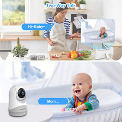 HelloBaby Monitor ptz-control shows remote pan-tilt-zoom for wider cradle-to-corner viewing.