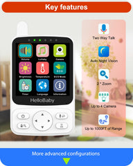 HelloBaby no-wifi monitor secure 1000 ft range for flexible home monitoring.