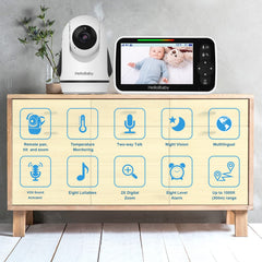 HelloBaby remote PTZ camera provides full-room coverage for vigilant viewing
