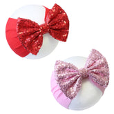HELYKAKA pink bow headband for newborns with soft styling.