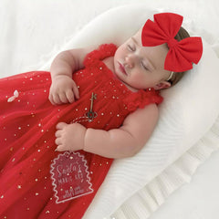 Hellykaka valentines bows closeup: bow detail and soft nylon band.