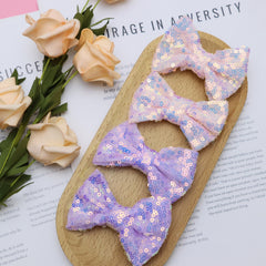 HELykaka handmade bows for girls provide soft sequin fabric and comfort