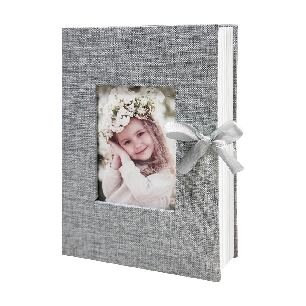 HenPisen Photo Album with gray linen cover, ideal for elegant family memories