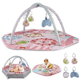 Henry & Colin baby activity play gym mat in pink offers a soft surface for tummy time.