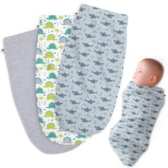 HH Henry Hunter dinosaur swaddle pack showcases soft, breathable fabric for newborn comfort.