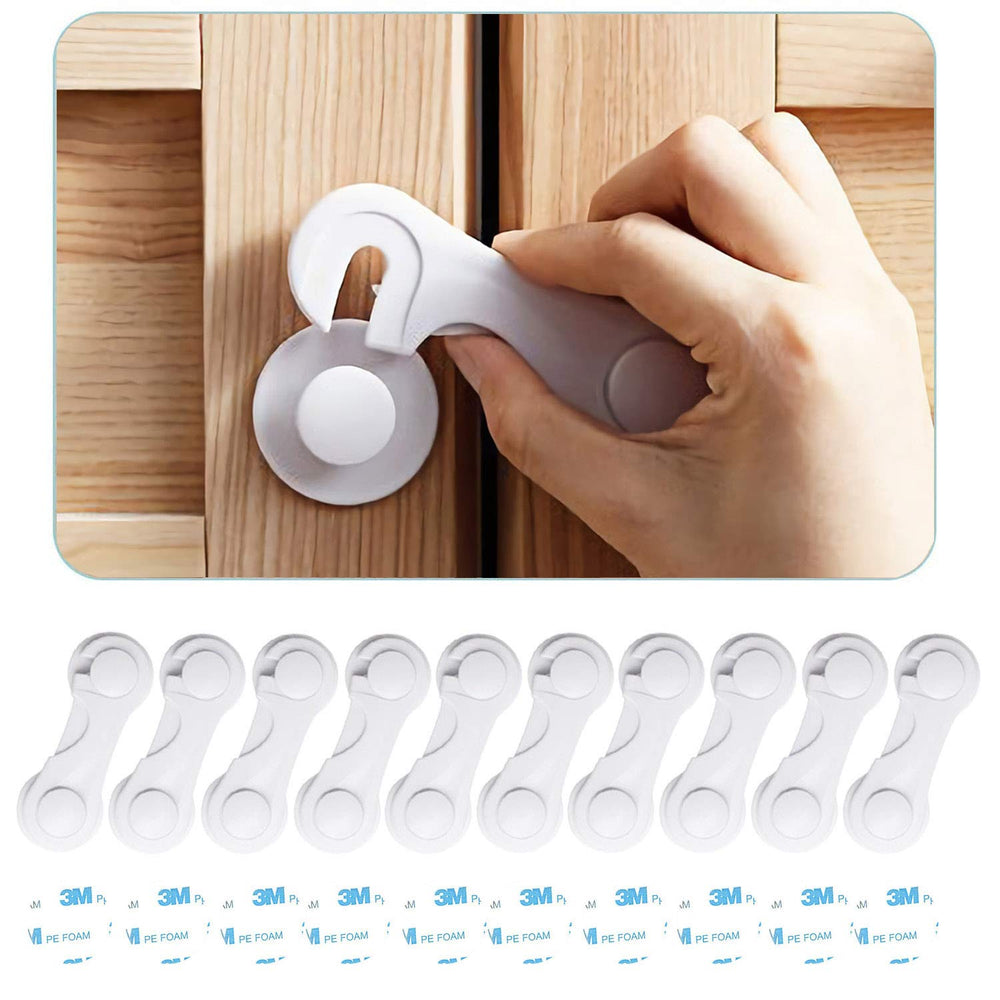 HEOATH child safety cabinet locks 10-pack packaging secures multiple areas