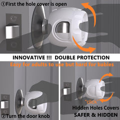 HEOATH door knob cover close-up highlighting hidden holes design for tool-free use