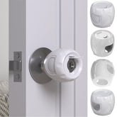 HEOATH four-pack door knob safety covers shown from the front for family safety
