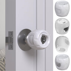 HEOATH four-pack door knob safety covers shown from the front for family safety