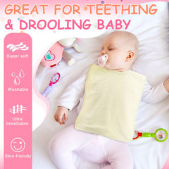 Hercicy adjustable bib snaps shown fastened on baby neck with easy-to-clean terry surface.