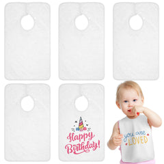 Hercicy full-coverage pullover bibs in white provide broad protection during meals