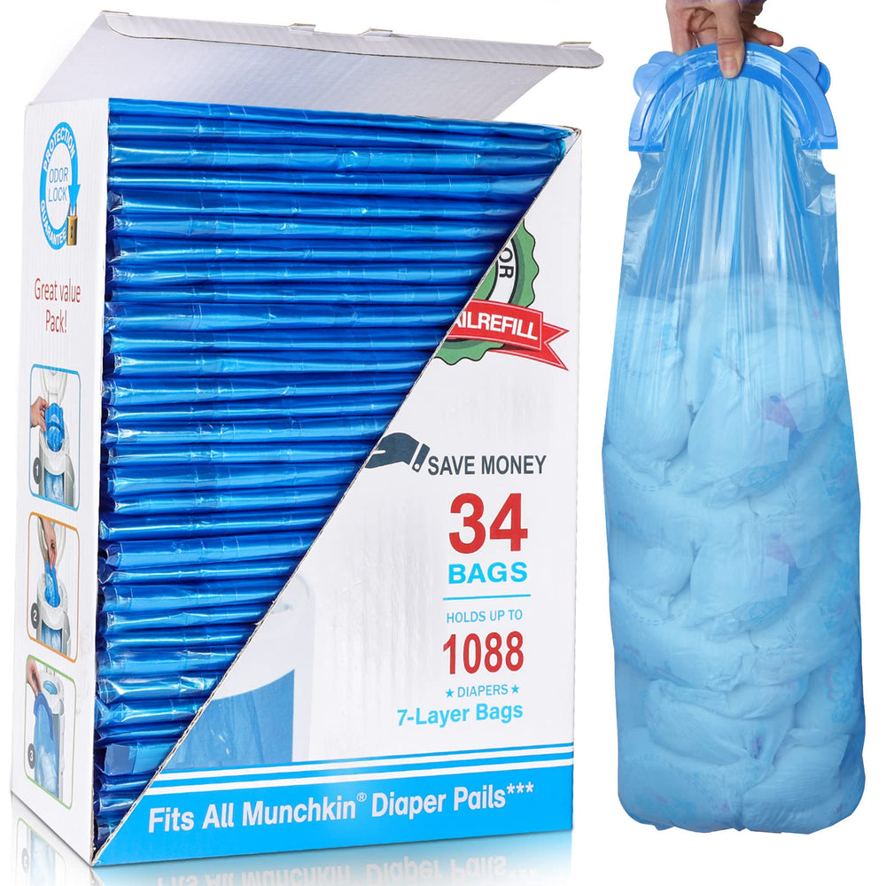 HeTaiDa diaper-pail-refill-bags 1088-counts seal odor for a fresher nursery